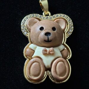 Gold plated teddy bear pendant